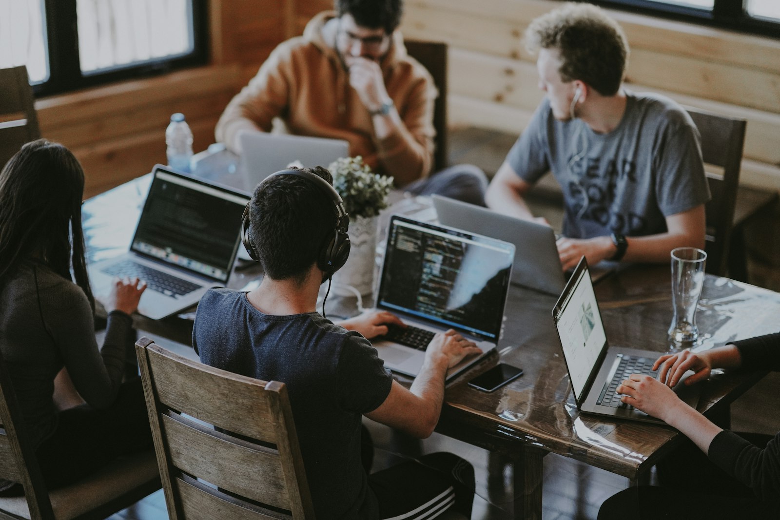 Small founding team collaborating around a table